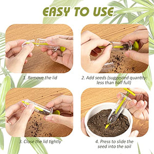 Fecsam 17 Pack Seed Planter Tool Set, Hand Seeder, Mini Sowing Seed Dispenser Sower, Seedlings Dibber and Widger, Ideal Gardening Tools for Planting Vegetables, Flowers