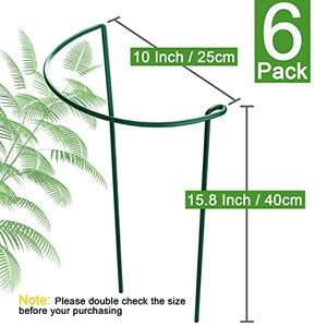 HiGift 6 Pack Plant Support Plant Stakes, Metal Peony Cages and Supports, Outdoor Garden Stakes Plant Cage, Large Plant Support Rings for Tomato,Rose,Flowers Vine,Indoor Tall Plants (10" W x 15.8" H)