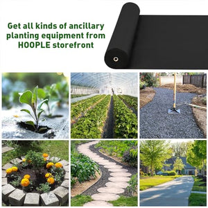 HOOPLE Premium Garden Weed Barrier Landscape Fabric with Free Landscape Staples, Durable & Heavy-Duty Weed Block, Superior Weed Control with 20 Staples(3.2oz 3ft*50ft)