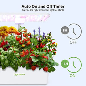 Agrestem Hydroponics Growing System 12 Pods, Indoor Garden Up to 23", Indoor Growing System with 100 36W LED Grow Light of 5 Colors, Tweezers, Automatic Timer and LED Full Spectrum