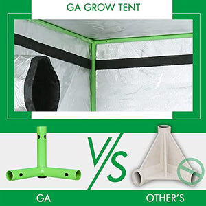GA Grow Tent 48"x24"x60" 4'x2' Reflective Mylar Hydroponic Grow Tent with Observation Window and Waterproof Floor Tray for Indoor Plant Growing 2x2 3x3 4x4 (48x24x60)