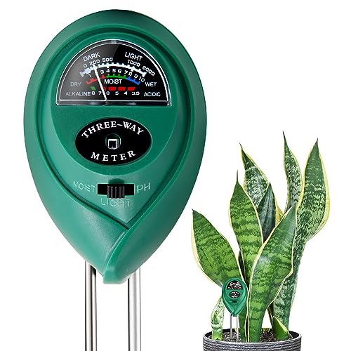 HSLGOVE Soil Moisture Meter, Meter for House Plants, 3-in-1 Ph/Lihgt/Plant Water Indoor Plants & Outdoor Gardening, Farming Care (No-Battery-Needed)