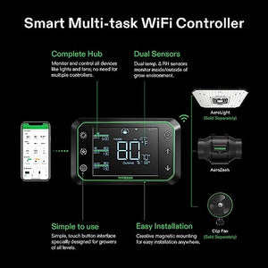VIVOSUN Smart Air Filtration PRO T6 Kit 6", AeroZesh T6 Inline Duct Fan w/GrowHub E42A Temp. Humidity WiFi-Controller, Carbon Filter & Ducting, Cooling & Ventilation System for Grow Tent, Hydroponics