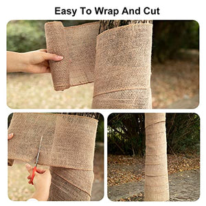 2 Rolls Burlap Tree Protector Wraps, 7.8" × 9.8' Winter Tree Trunk Guards Protector Wrap Burlap Fabric Garden Plants Tree Wrap Antifreeze Bandage bark Protector Wrap for Keeping Warm and Moisturizing