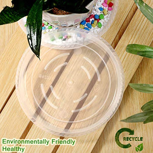 SupKing Plant Saucers 9 Packs of 6inch 8inch 10inch,Durable Clear Plastic Drip Tray Thicker Sturdier Plant Pot Saucers Stronger Flower Pot Tray for Indoors & Outdoors