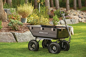 Gorilla Carts GOR6PS Poly Yard Dump Cart, Heavy-Duty Convertible 2-in-1 Handle, 1-(Pack), Black