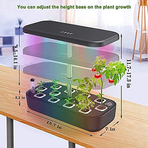 Hydroponics Growing System 12 Pods Herb Garden Indoor Herb Garden Starter Kit Auto Smart Garden Planter with Cycle Timing Function and Adjustable LED Lighting,Aeroponics Growing System,Herb Grower