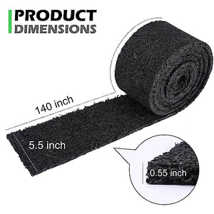 140" x 5.5" Rubber Mulch Border for Landscaping-Black Permanent Garden Mulch Barrier - Recycled Rubber Mulch Mat Roll for Plants, Vegetables, and Flowers