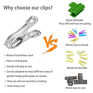 Samhopo 40 PCS Garden Clips, Greenhouse Clamps Made of Stainless Steel for Netting, Have a Strong Grip to Hold Down the Shade Cloth or Plant Cover on Garden Hoops or Greenhouse Hoops.