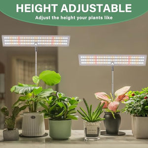 LORDEM Grow Light, Full Spectrum LED Plant Light for Indoor Plants, Height Adjustable Growing Lamp with Auto On/Off Timer 4H/8H/12H, 4 Dimmable Brightness, Ideal for Home Desk Plant Lighting