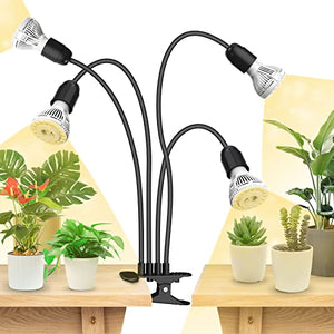 SANSI LED Grow Lights for Indoor Plants, 600W Full Spectrum Gooseneck clamp Grow Lamp, 40W Power Plant Light with High PPFD for Seeding, Lifetime Free Bulb Replacement Plant Lights for Indoor Plants