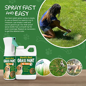 PetraTools Grass Paint for Pets, Ready-to-Use Green Grass Lawn Spray & Dog Spot Grass Repair & Grass Paint for Lawn, Lawn Paint Leak-Proof Bottle with 64oz Green Grass Spray for Lawn & Turf Paint