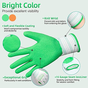Schwer 9 Pairs Gardening Gloves for Women and Ladies, Breathable Rubber Coated Yard Garden Gloves, Outdoor Protective Work Gloves with Grip, Medium Size Fits Most