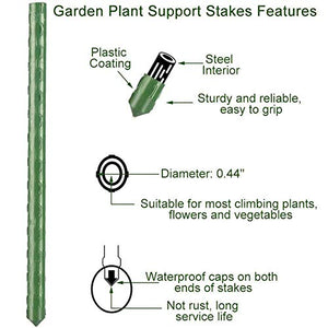 4Feet 48inch Garden Stakes Sturdy Plant Sticks Support Tomato Stakes for Vegetable,Pack of 20