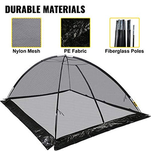 Happybuy Pond Cover Dome, 10x14 FT Garden Pond Net, 1/2 inch Mesh Dome Pond Net Covers with Zipper and Wind Rope, Black Nylon Pond Netting for Pond Pool and Garden to Keep Out Leaves