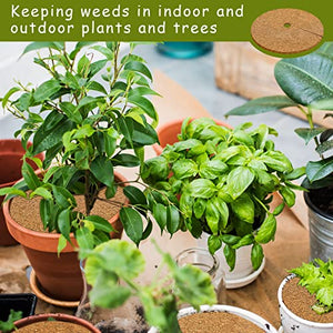 Legigo 4pcs Coconut Fiber Mulch Ring Tree Plant Protector Mat, 18 Inch Natural Coco Coir Tree Protection Ring Plant Pot Soil Cover, Tree Rings Disc Plant Cover for Indoor Outdoor Plants,Landscaping