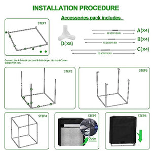 Grow Tent for Aerogarden Hydroponic Grow System,18.9''x13.7''x20.8'',High Reflective Mylar for Hydroponic Indoor Plants,Grow Machine Protective Cover,Black Indoor Hydroponic Anti-Light Complete System