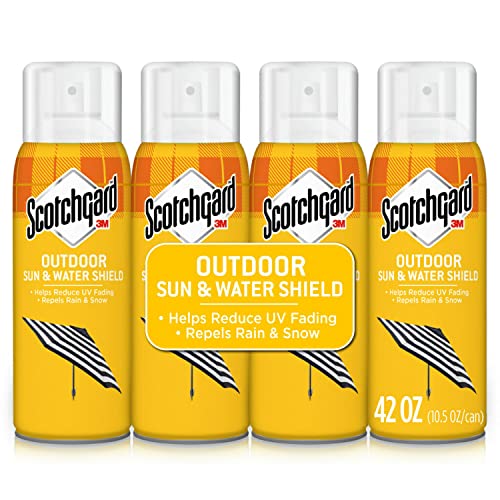 Scotchgard Outdoor Water & Sun Shield Fabric Spray, Water Repellent Spray for Spring and Summer Outdoor Gear and Patio Furniture, Fabric Spray for Outdoor Items, 10.5 Oz, 4 Count