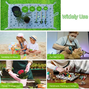 Oraony Potting Mat for Indoor Plants with Tools, Waterproof Clear Transplanting Foldable Planting Mat 17.7x27.6 for Mess Control, Portable Gardening Mat Tray Unique Gift for Plant Lovers