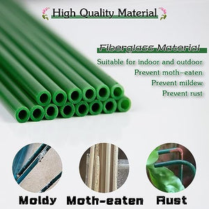 SupKing Plant Stakes,Adjustable Plant Support Stake Suitable for Indoor and Outdoor Plants, 17inch& 11inch Green Plant Stick Support Potted Tomato Peony Lily Rose and Plants Floral Vegetable (16Pcs)