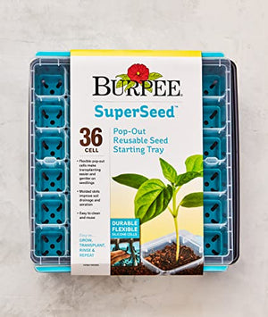 Burpee SuperSeed Seed Starting Tray | 36 Cell Reusable Seed Starter Tray | for Starting Vegetable, Flower & Herb Seeds | Indoor Grow Kit for Plant Seedlings | for Germination Success