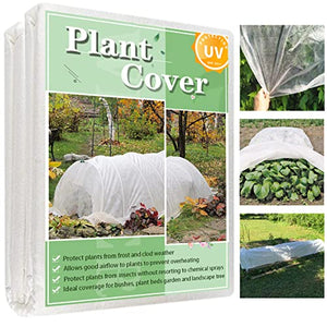 HORTIFAN Plant Covers Freeze Protection, 5FT x 30FT 0.9oz Reusable Floating Row Cover Plant Blankets Frost Cloth for Clod Winter Frost Sun Pest Protection
