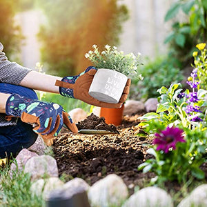 Leather Gardening Gloves for Women - Working Gloves for Weeding, Digging, Planting, Raking and Pruning (B-Blue) Medium