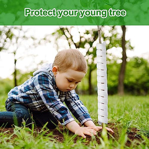 FCENDS Tree Trunk Protector,4 Pcs Plastic Spiral Tree Guard, Plastic Tree Bark Wraps to Protect Bark from Animals and Lawn Mowers (White-4PCS)