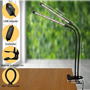 Plant Light for Indoor Plants, JINHONGTO 3000k/5000k/660nm Full Spectrum Clip On Grow Light, 3 Light Modes & 10 Dimming Levels with Timer Function, Plant Growing Lamp