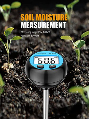Aicevoos Digital Soil Moisture Meter for Plants, Soil PH Meter, 3 in 1 Soil Moisture Meter, Soil PH Tester Soil Hygrometer Sensor for Gardening, Farming and Indoor Plants Outdoor Plants