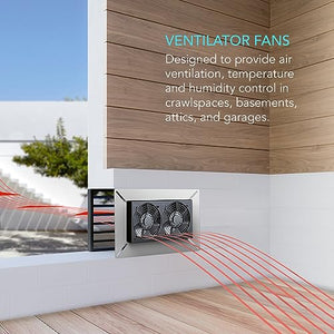 AC Infinity AIRTITAN T7, Ventilation Fan 12" with Temperature Humidity WiFi Controller, EC Motor for Crawl Space, Basement, Garage, Attic, Hydroponics, Grow Tents