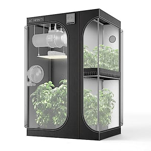 AC Infinity CLOUDLAB 743D 2-in-1 Advance Grow Tent, 48”x36”x72” Thickest 1 in. Poles, Highest Density 2000D Diamond Mylar Canvas, 4x3 for Hydroponics Indoor Growing