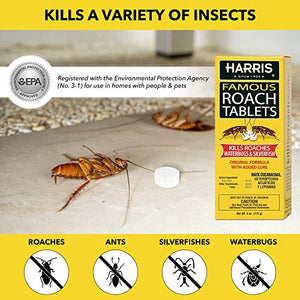 Harris Roach Tablets, Boric Acid Roach and Insects Killer with Lure, Alternative to Bait Traps (6oz, 145 Tablets)