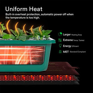 VIVOSUN 10"x 20.75" Seedling Heat Mat and Digital Thermostat Combo Set, UL & MET-Certified Warm Hydroponic Heating Pad for Germination, Indoor Gardening, Greenhouse