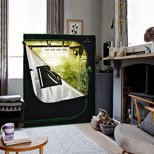 GA Grow Tent 48"x24"x60" 4'x2' Reflective Mylar Hydroponic Grow Tent with Observation Window and Waterproof Floor Tray for Indoor Plant Growing 2x2 3x3 4x4 (48x24x60)