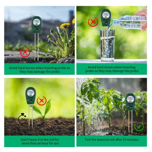 Sanhezhong Soil Moisture/PH/Fertility Meter,Soil Test kit,Soil Probe,Soil Tester Tool for Garden Farms, Lawns, Potted Plants,Indoor Outdoor, Promote Plants Healthy Growth (Green)