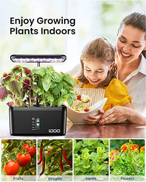 iDOO Hydroponics Growing System Kit Indoor Herb Garden, Gardening Gifts with LED Grow Light, 8Pods Herb Garden Kit Indoor for Home Kitchen, Up to 15", Auto-Pump, Auto-Timer