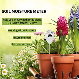 IUSEIT Soil Moisture Meter,Soil Hygrometer for Plants, Soil Water Gauge Meter Indoor Outdoor, Soil Moisture Sensor for Garden, Lawn, Farm Plants Care(White)