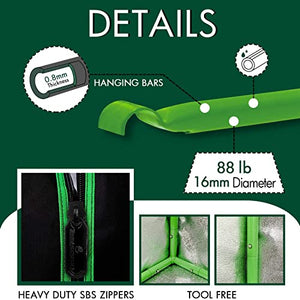GA Grow Tent 48"x24"x60" 4'x2' Reflective Mylar Hydroponic Grow Tent with Observation Window and Waterproof Floor Tray for Indoor Plant Growing 2x2 3x3 4x4 (48x24x60)