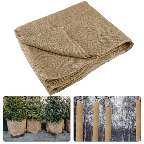 ANPHSIN 30ftx40in Natrual Burlap Plant Covers Freeze Protection, Winter Frost Plant Blankets, Frost Cloth for Outdoor Bushes Trees Potted Plants Cold Weather