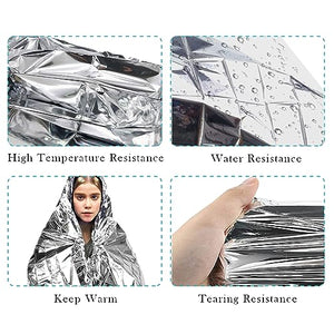 OTYFGHD 6 Pack Large High Silver Reflective Mylar Film, 51 x 82 inches, High Reflectivity, Keep Warm, Effectively Increase Plants Growth, Perfect for Marathon, Camping, Outdoor Survival