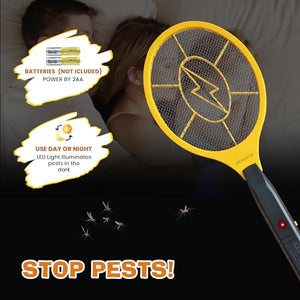 DEVOGUE® Electric Fly Swatter Bug Zapper Battery Operated Flies Killer Indoor & Outdoor Pest Control Mosquito and Insect Catcher Racket