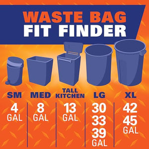 Hefty Strong Large Trash Bags, 33 Gallon, 48 Count