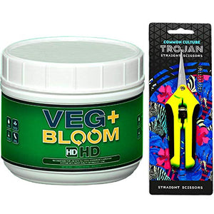 Veg + Bloom HD Premium Hydroponic Powder Nutrients for Rock Wool, Grow Stones, and Other Inert Hydroponic Media - 1 lb Pound