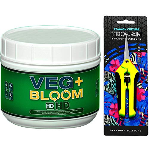 Veg + Bloom HD Premium Hydroponic Powder Nutrients for Rock Wool, Grow Stones, and Other Inert Hydroponic Media - 1 lb Pound