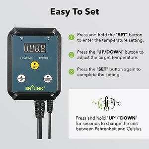 BN-LINK Digital Heat Mat Thermostat Controller for Seed Germination, Reptiles and Brewing Breeding Incubation Greenhouse, 40-108°F, 8.3A 1000W ETL Listed