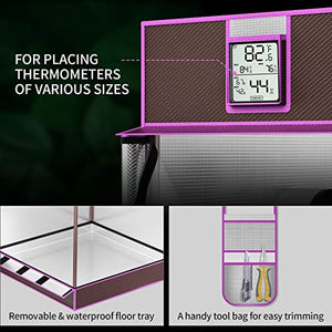 ATOUR 2x2 Grow Tent, 24"x24"x48''Highest Density 1680D Diamond Mylar with Double Transparent Viewing Door and Floor Tray for Hydroponic Indoor Plant Growing