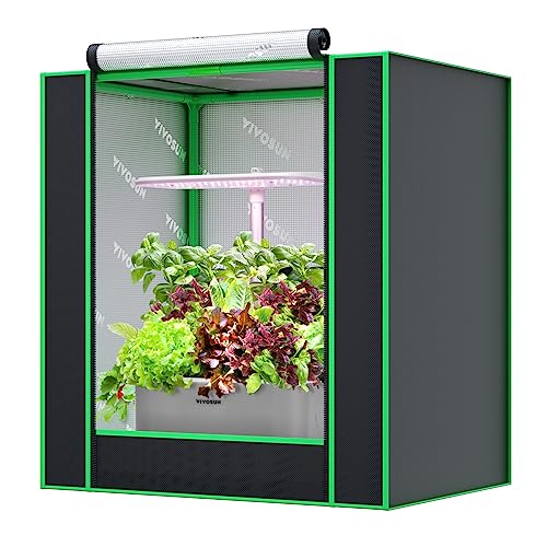 VIVOSUN Small Grow Tent for Aerogarden, Hydroponics Growing System, 20”x14”x21” Highly Reflective Mylar Indoor Grow Tent with Sealed Bottom Design, Ventilation Window and Cable Hole Port