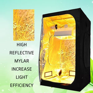 Grovege Grow Tent Indoor Grow Tent Indoor (90cm x90cm x180cm) - High Reflective Mylar - Heavy Duty Frame - All-in-1 Waterproof Floor Tray - Ideal for Hydroponics Indoor Plant Growing