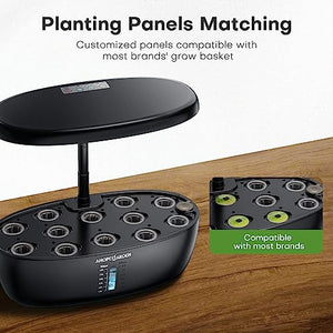 Indoor Garden Hydroponics Growing System: 12 Pods Plant Germination Kit Herb Garden Kit Growth Lamp Countertop with LED Grow Light Hydrophonic Planter Grower Harvest Vegetable Lettuce